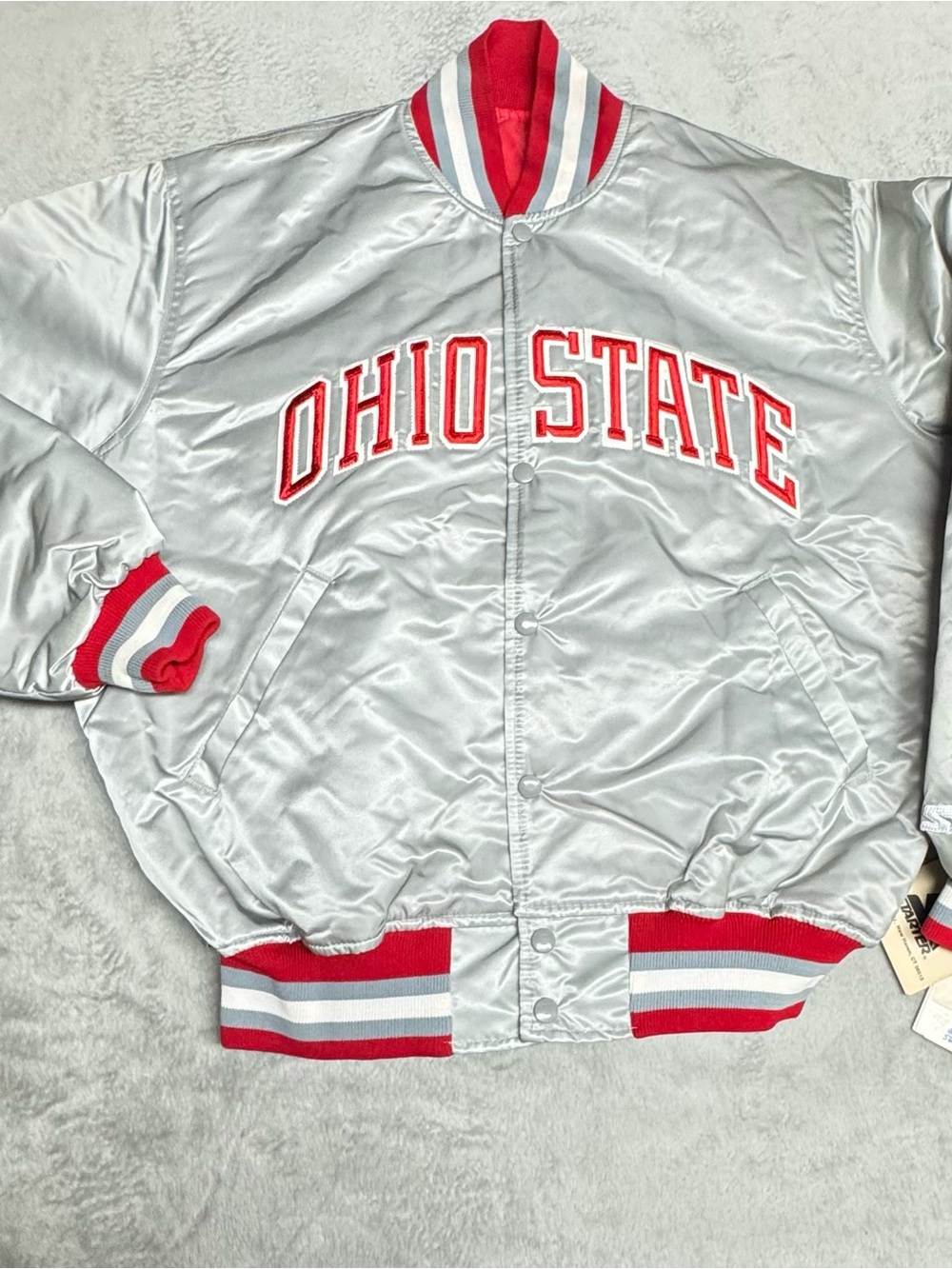Vintage 80’s NWT Deadstock Ohio State Buckeyes Satin Starter Jacket Size Large